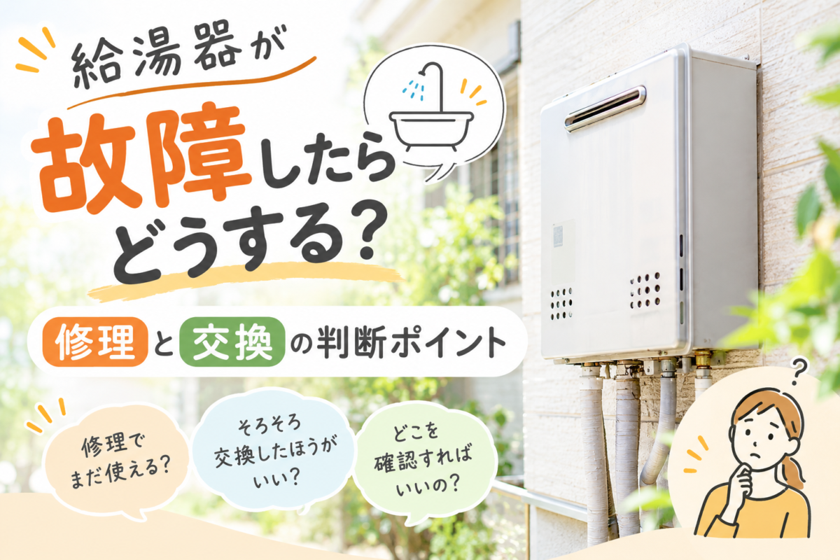 給湯器が故障したらどうする?修理と交換の判断ポイント
