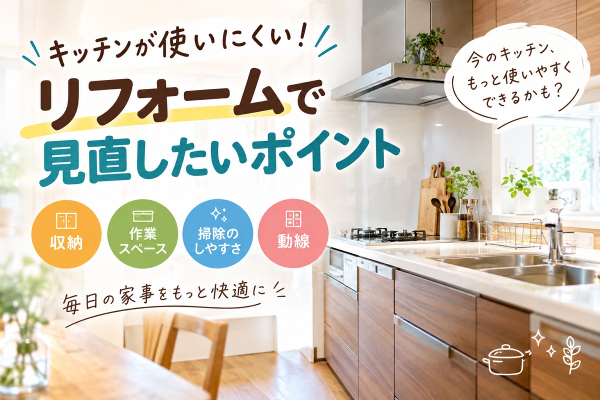 キッチンが使いにくい！リフォームで見直したいポイント